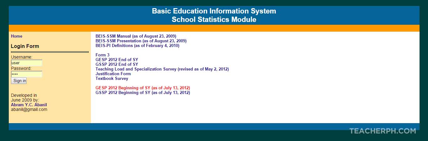 Basic Education Information System (BEIS)