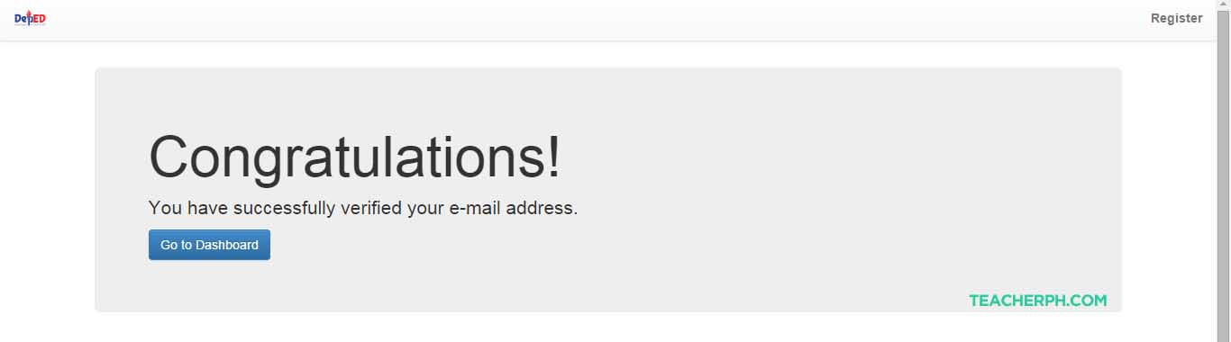 DepEd Online Application Email Verification Success
