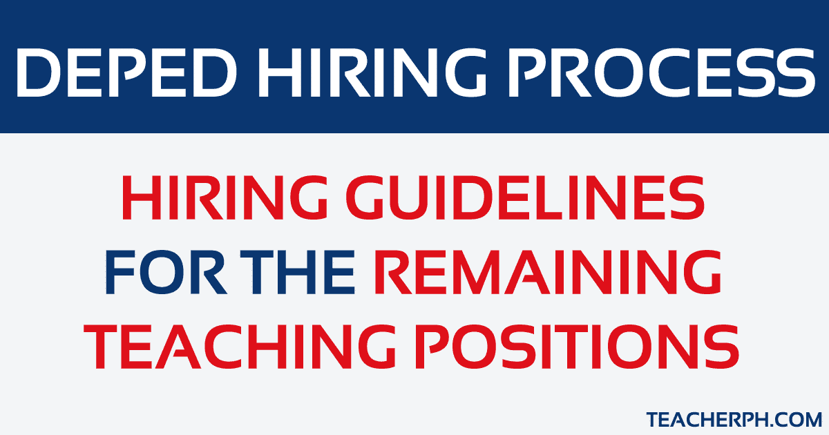 Updated DepEd Order No. 22, s. 2015 Hiring Guidelines