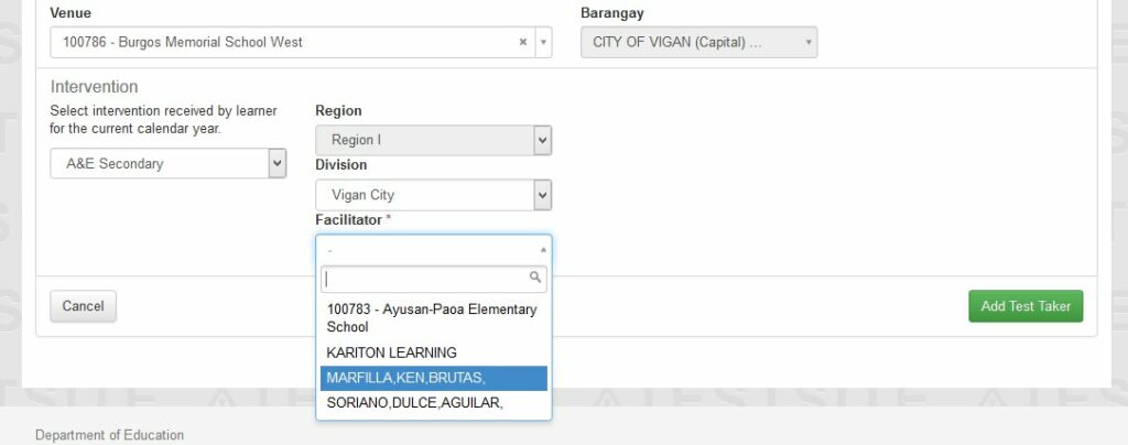 ALS A&E Test Taker Module v0.1-10 14