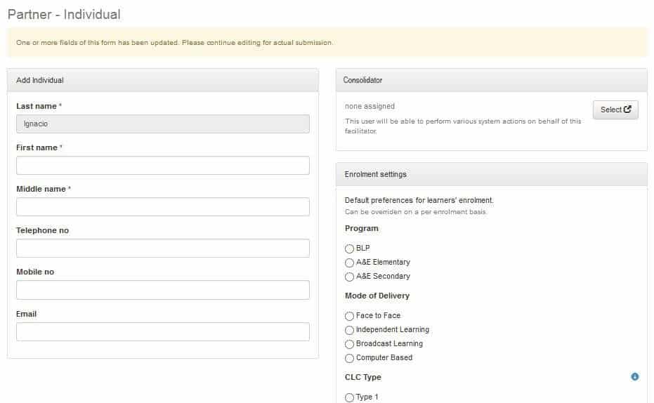 ALS Facilitator Management Module v0.1-14 18