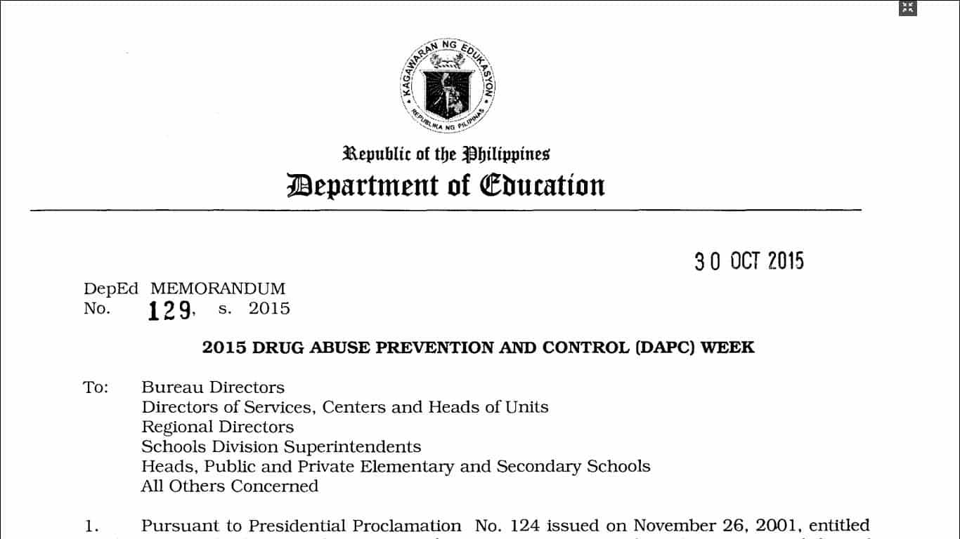 2015 Drug Abuse Prevention and Control (DAPC) Week