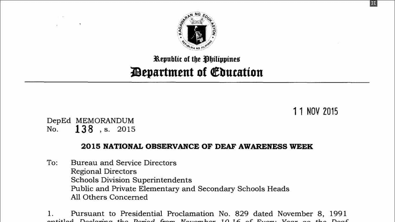 2015 National Observance of Deaf Awareness Week