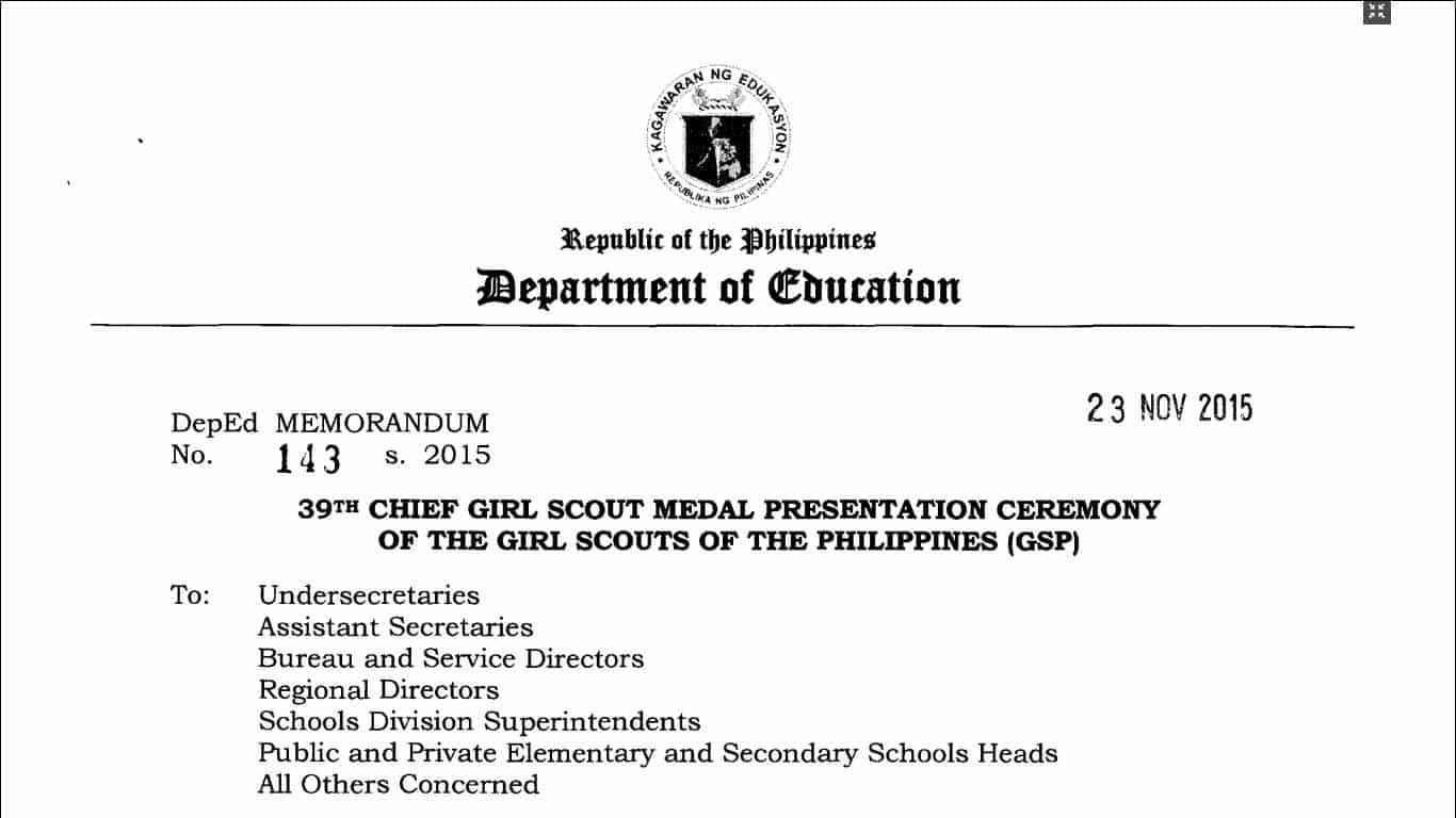 39th Chief Girl Scout Medal Presentation Ceremony of the Girl Scouts of the Philippines