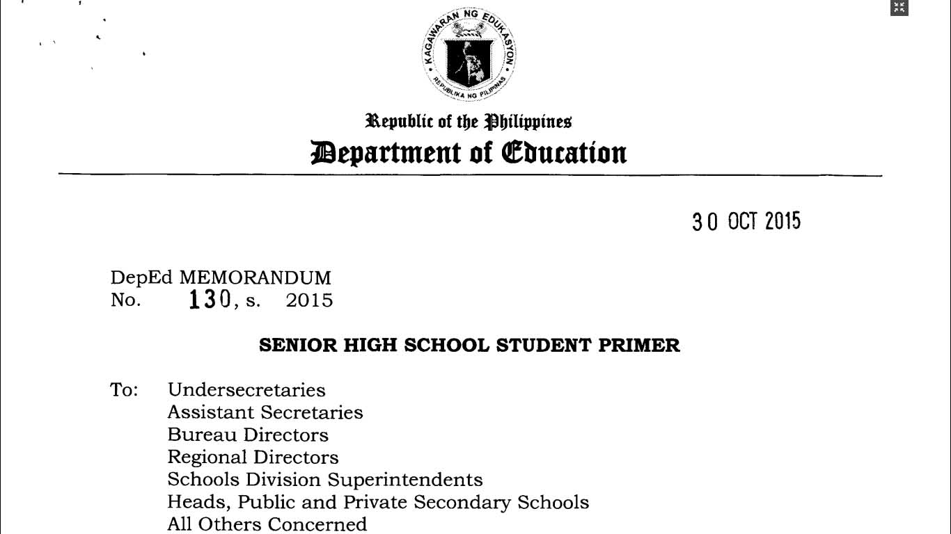 Senior High School Student Primer