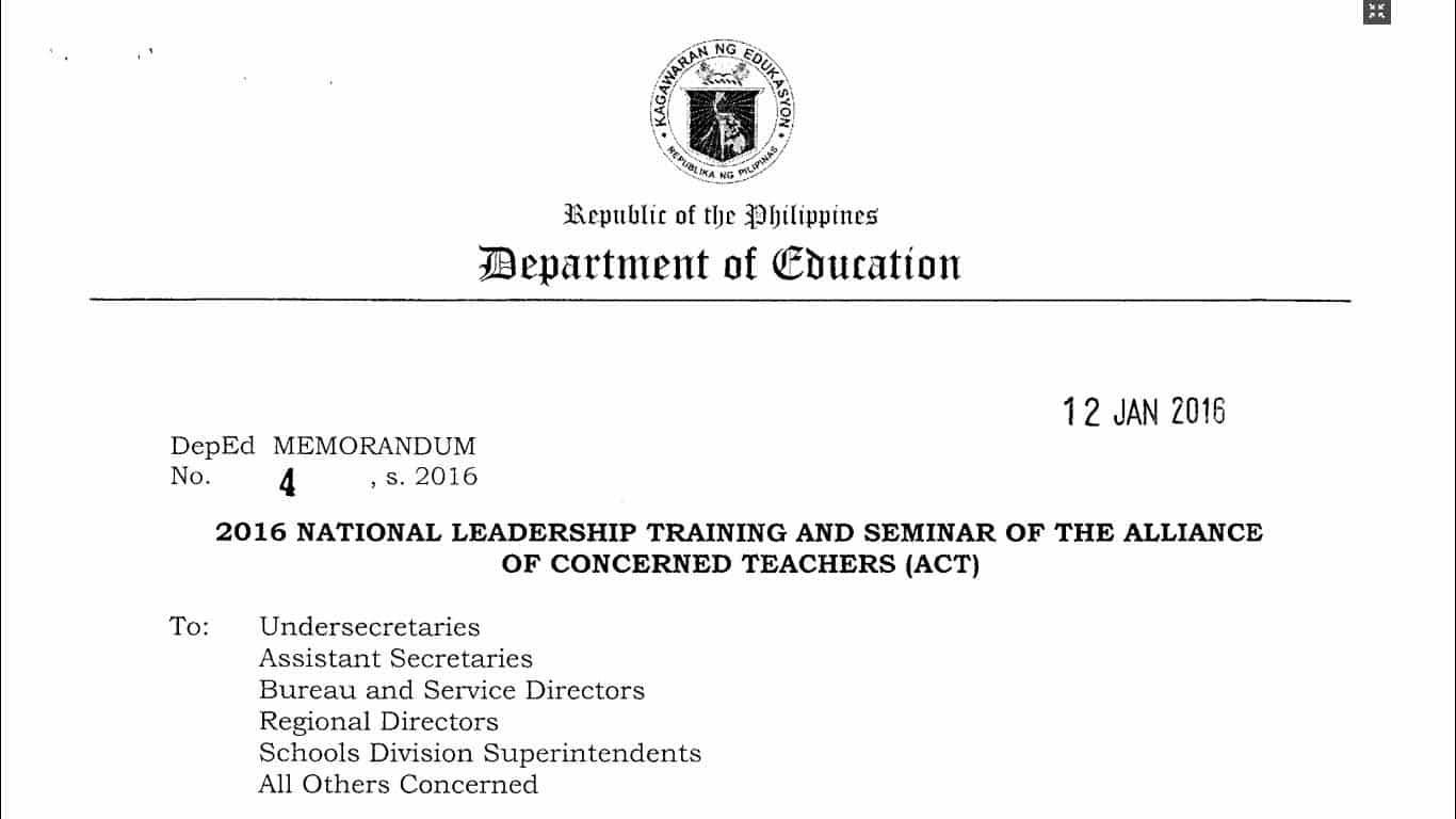 2016 National Leadership Training and Seminar of the Alliance of Concerned Teachers (ACT)