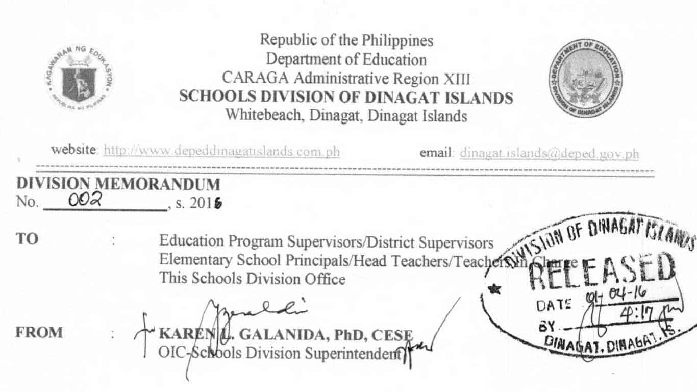 DepEd Dinagat Islands Special Ranking for Elementary Teacher Applicants