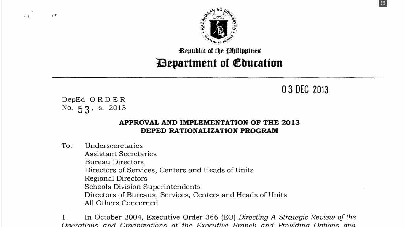 DepEd Rationalization Program