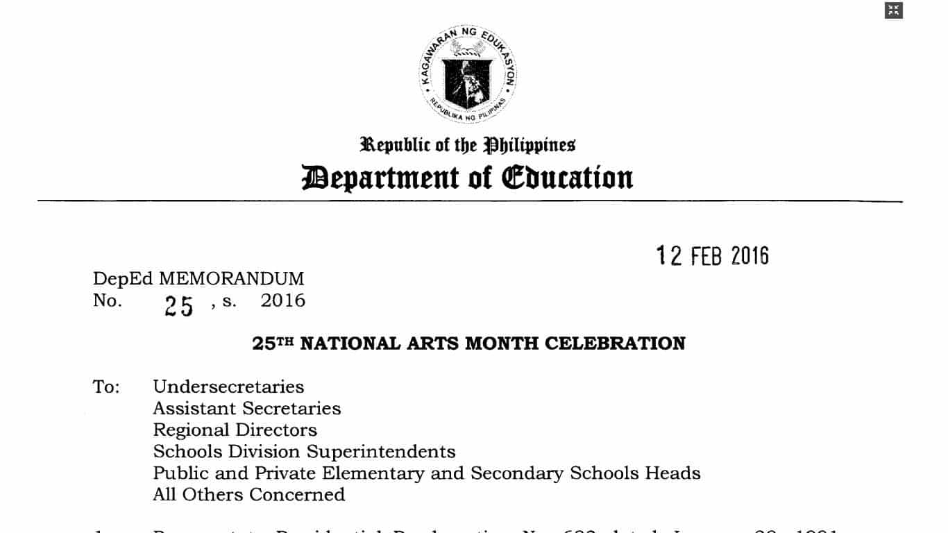 25th National Arts Month Celebration