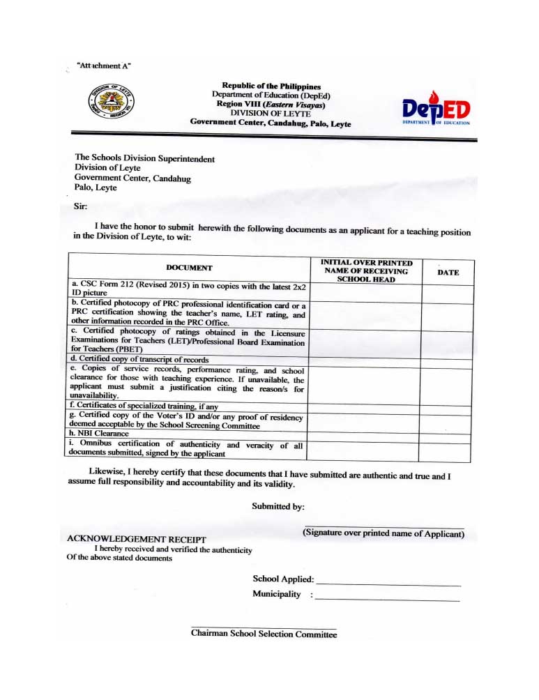 DepEd Leyte 2016 Ranking of Teacher I Applicants