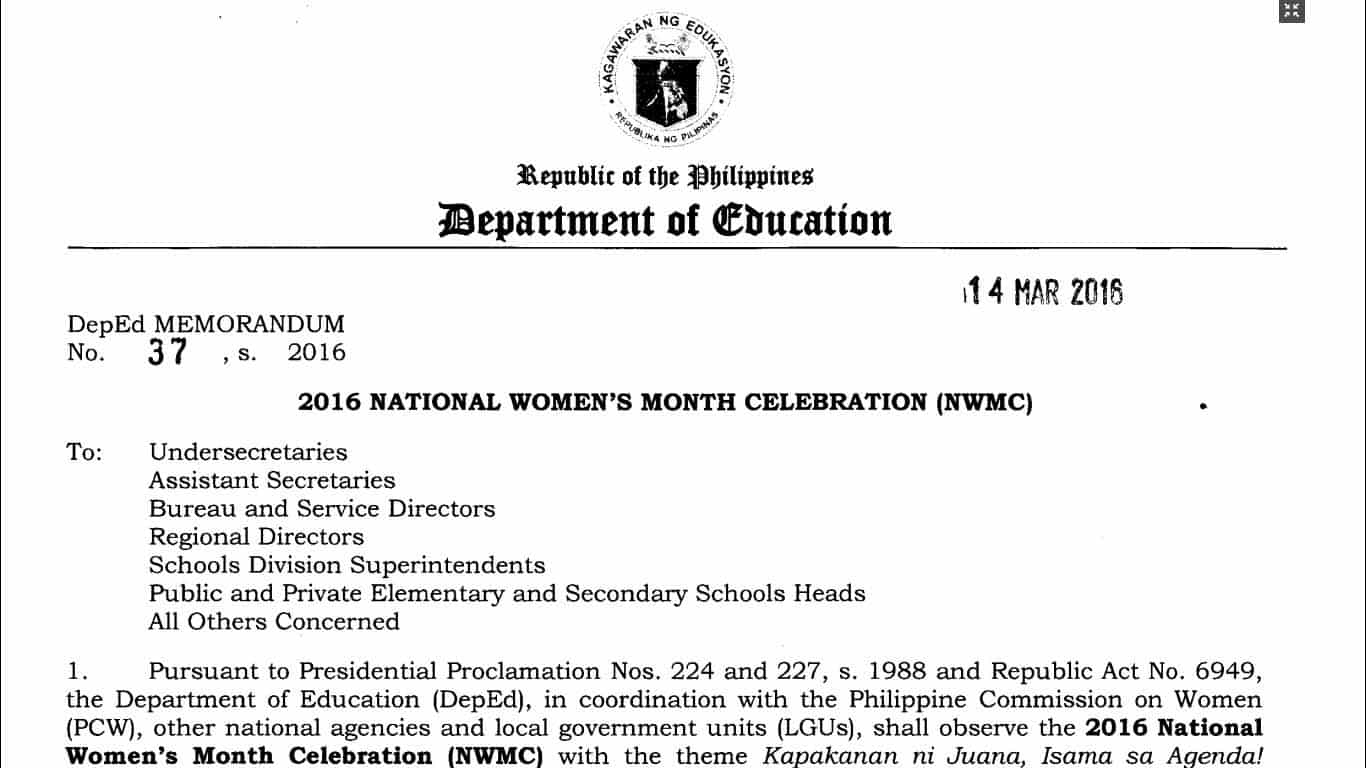 2016 National Women's Month Celebration (NWMC)