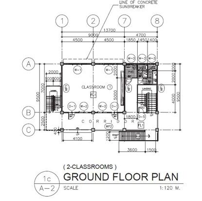 DepEd New School Building Design - Two Classrooms Ground Floor Plan