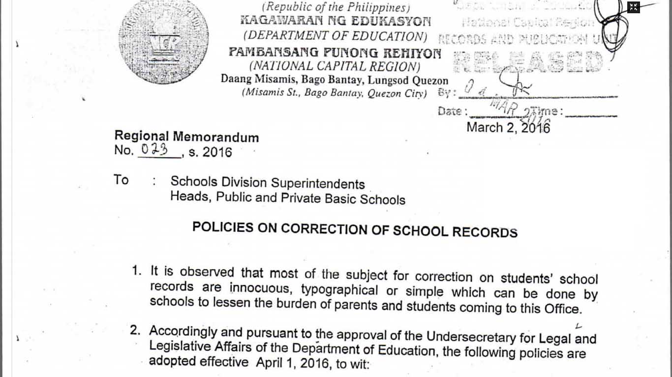 DepEd Policies on Correction of School Records - TeacherPH DepEd Policies on Correction of School Records - TeacherPH