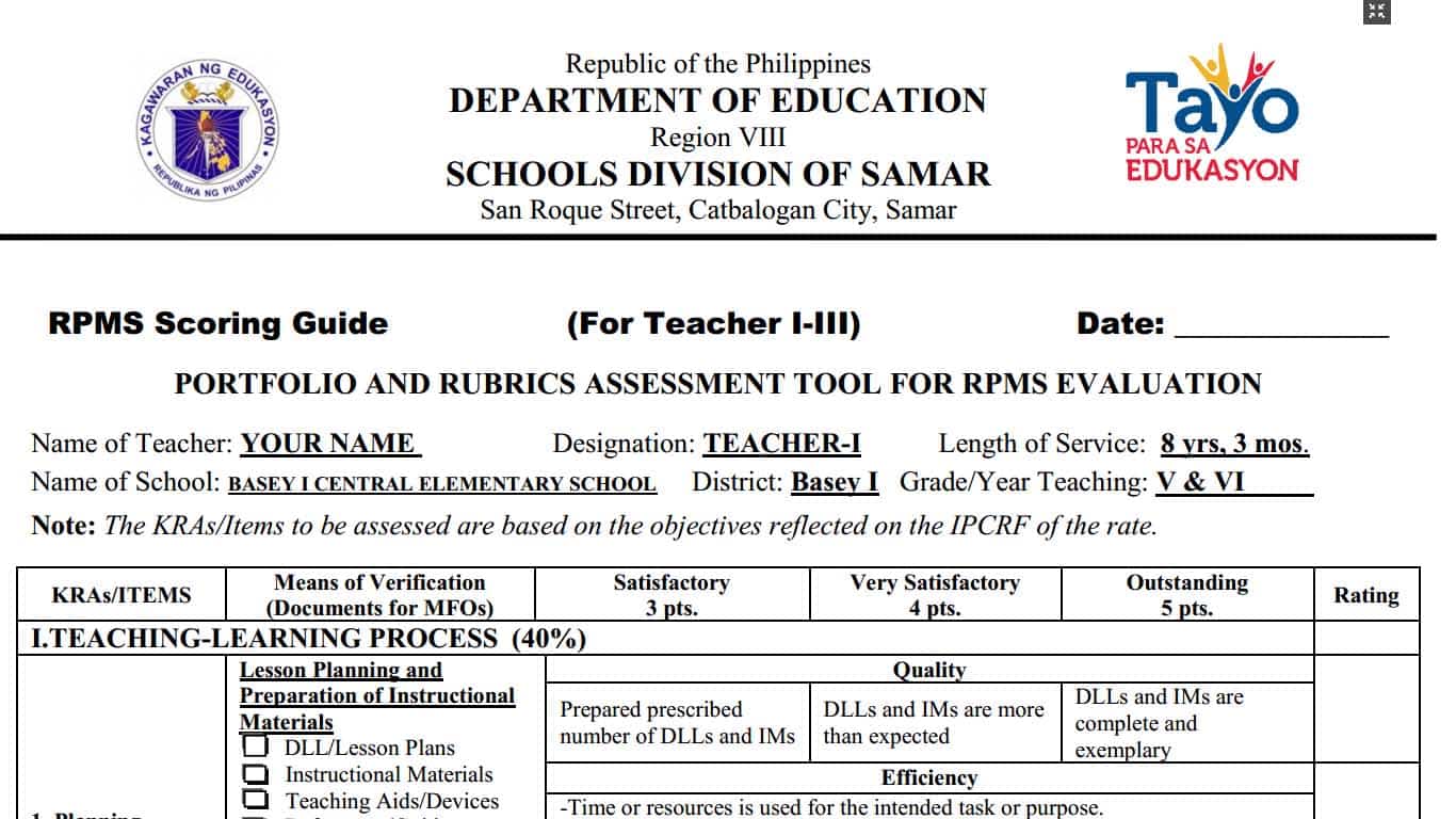 individual development plan rpms