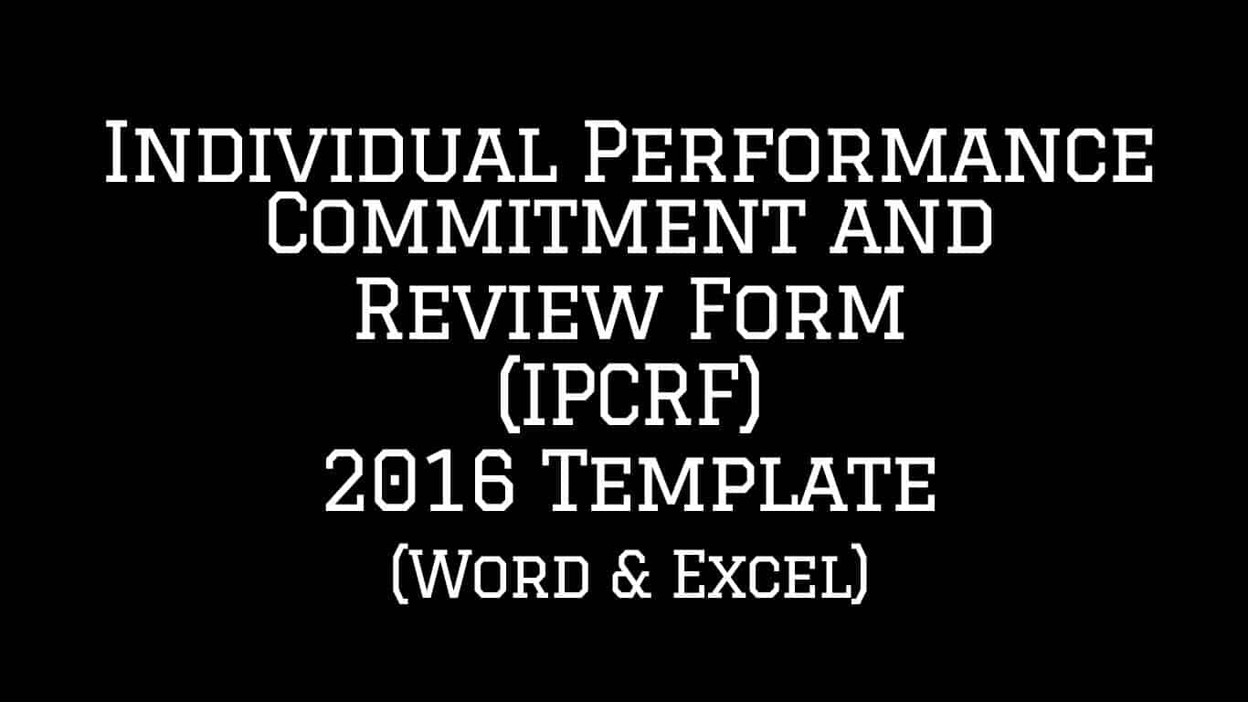 Individual Performance Commitment and Review Form (IPCRF) Template
