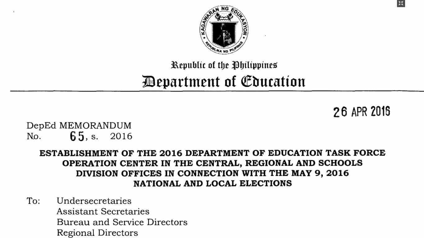 2016 DepEd Election Task Force