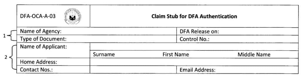 DFA Claim Stub Authentication