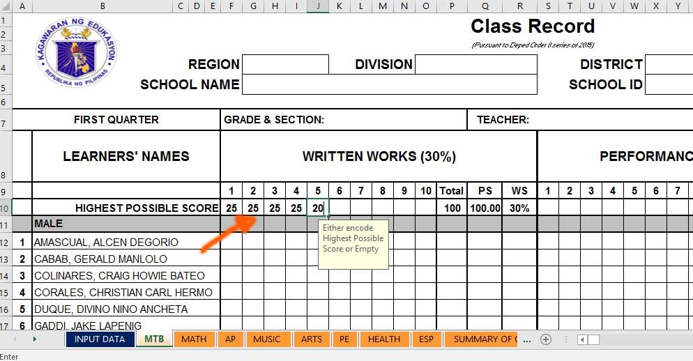 St Quarter Deped Periodical Test Grades All Subjects Deped My XXX Hot