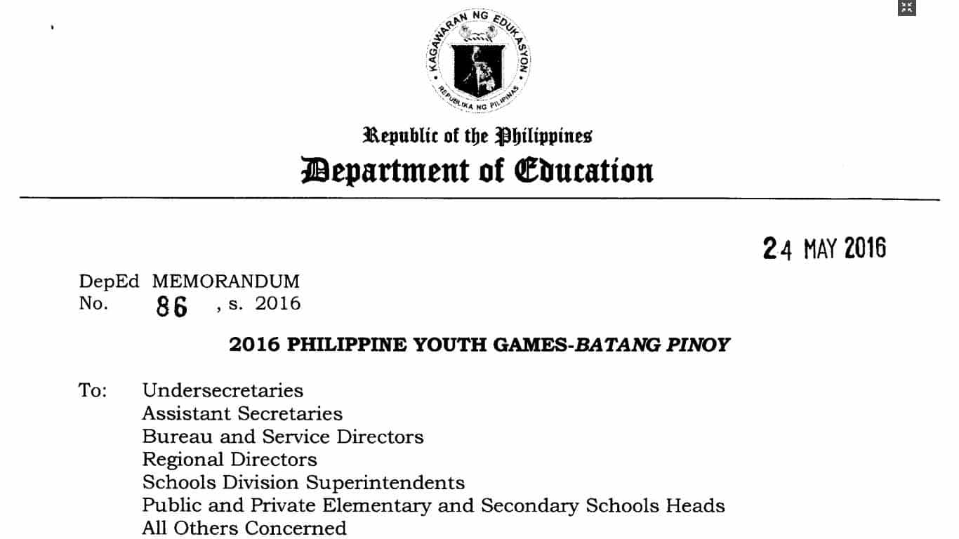 2016 Philippine Youth Games-Batang Pinoy