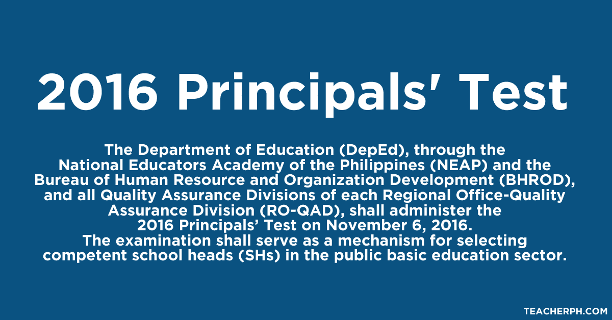 2016 Principals' Test