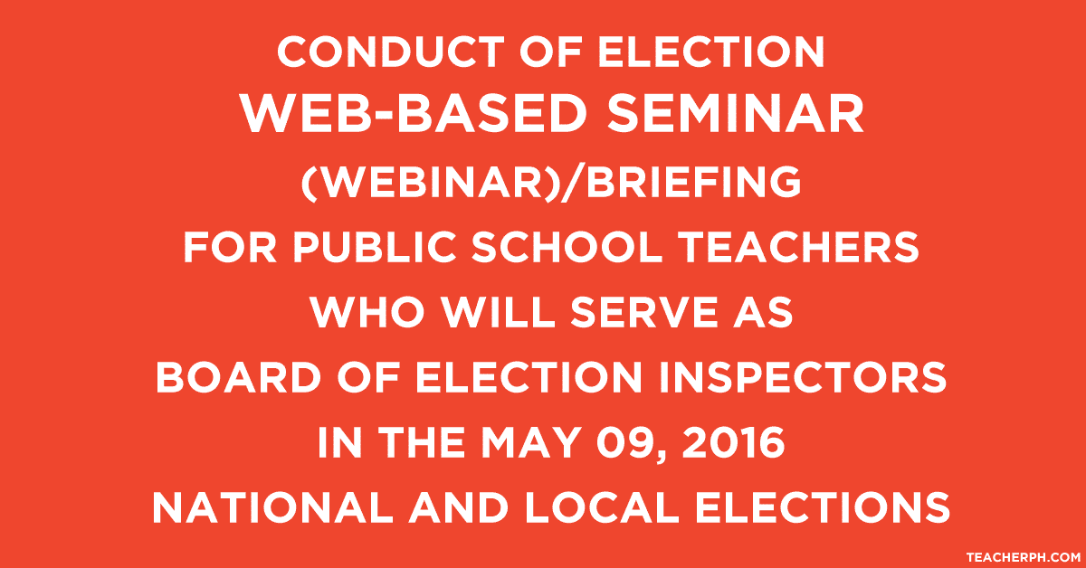 DepEd Election Web-based Seminar (Webinar)