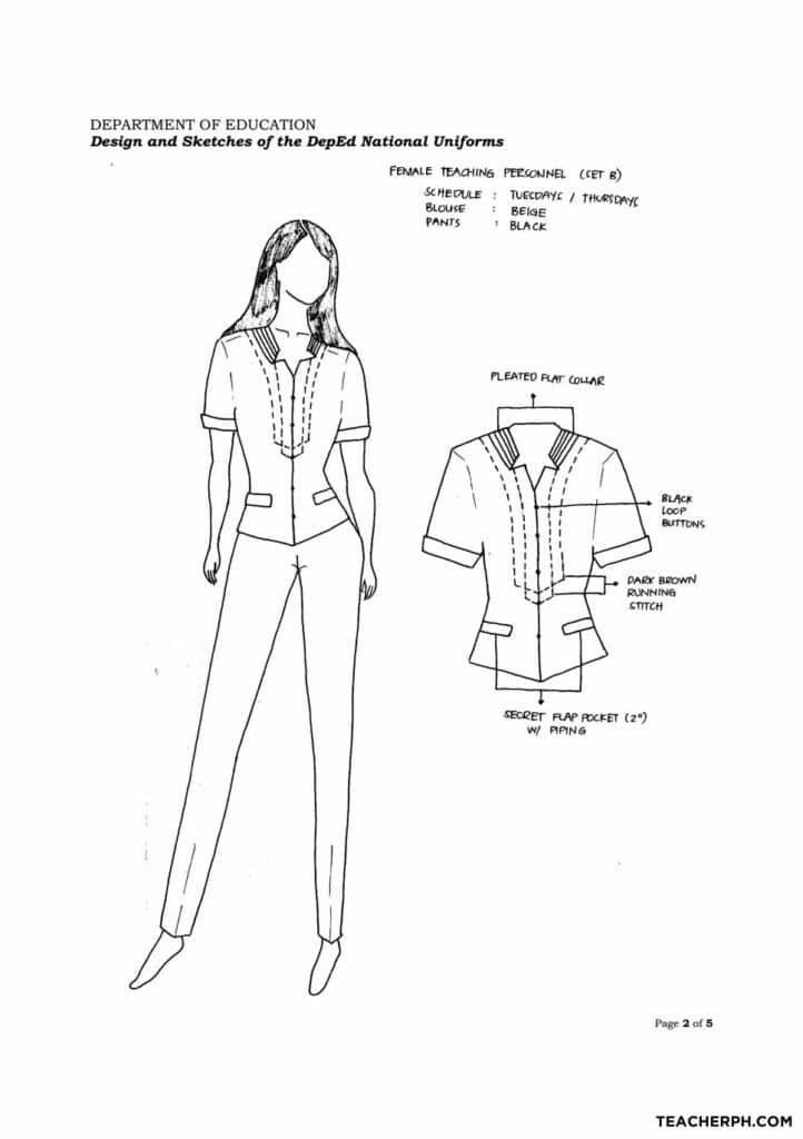 DepEd Female Teaching Personnel Set B Uniform