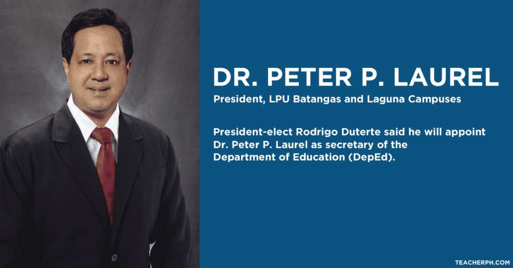 Dr. Peter P. Laurel DepEd Secretary