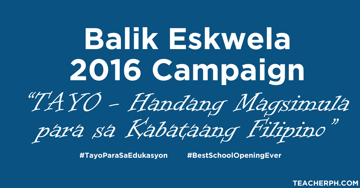 Balik Eskwela 2016 Campaign