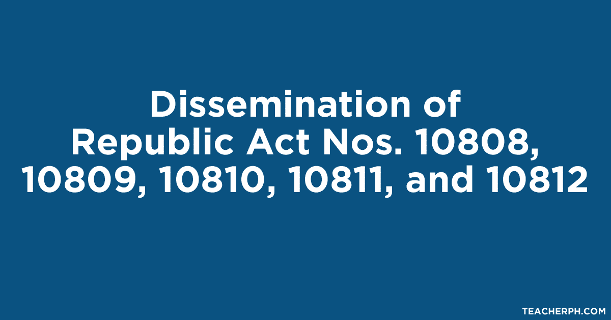Dissemination of Republic Act