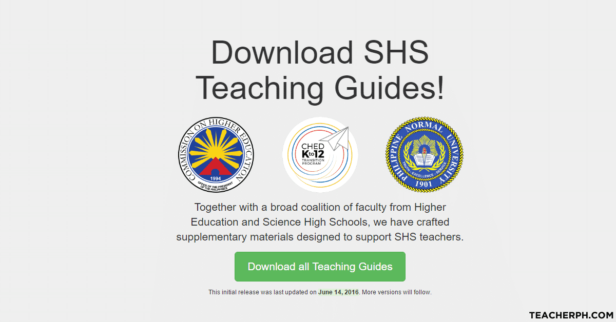 Download Senior High School SHS Teaching Guides