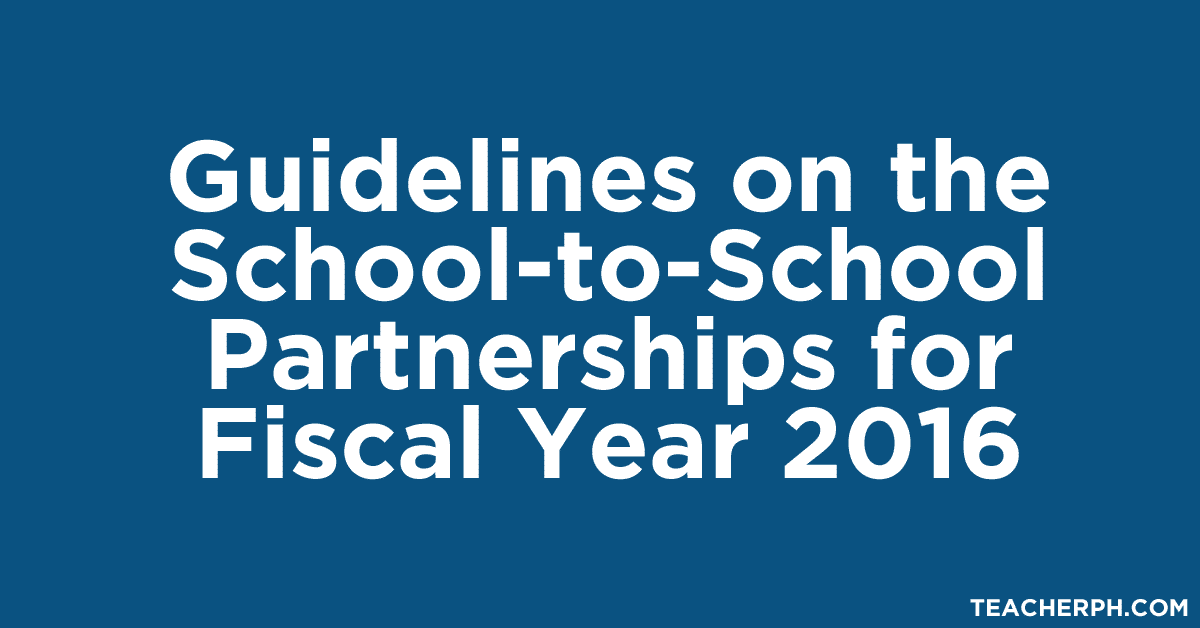 Guidelines on the School-to-School Partnerships for Fiscal Year 2016