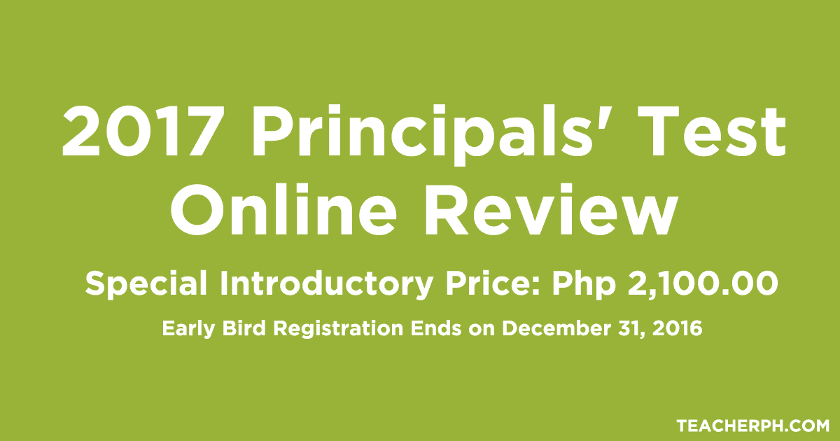 2017 Principals Test Online Review