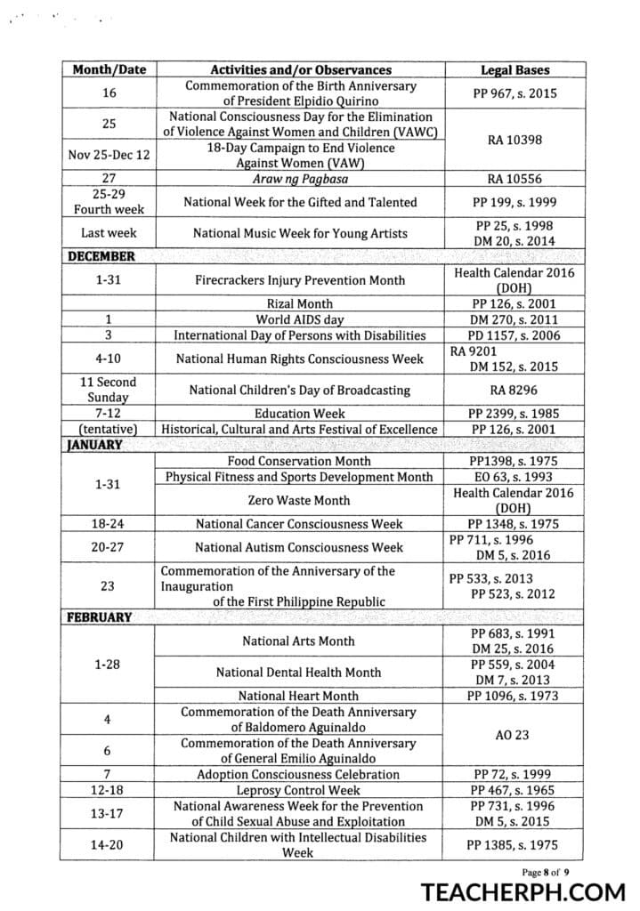 DepEd School Calendar 6