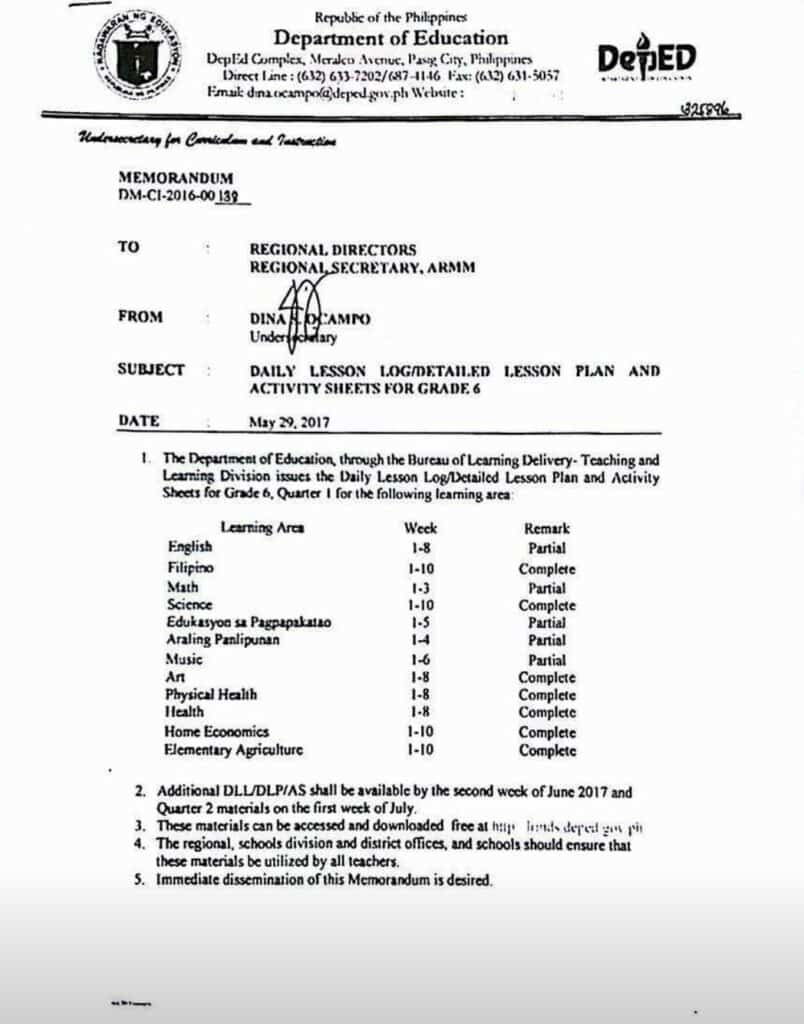 Daily Lesson Log Detailed Lesson Plan and Activity Sheets for Grade 6