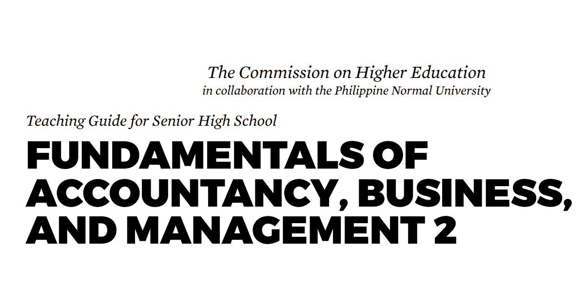 Fundamentals of ABM 2 Senior High School SHS Teaching Guide