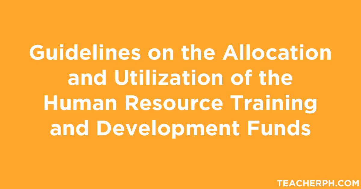 Guidelines on the Allocation and Utilization of the Human Resource Training and Development Funds