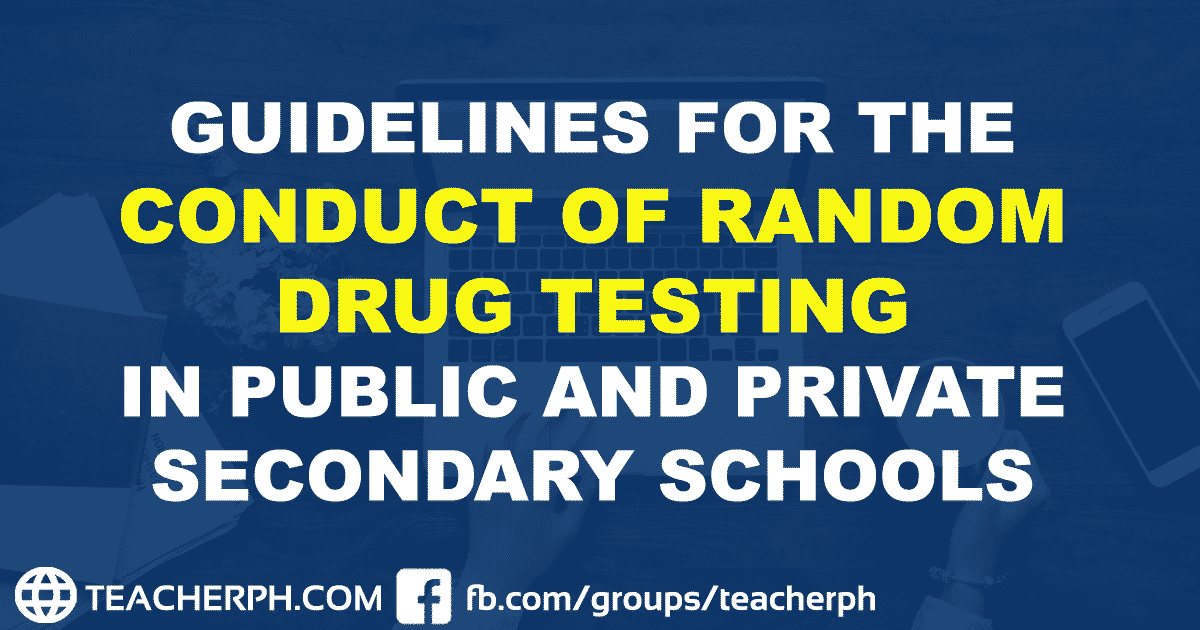 2019 DepEd Guidelines for the Conduct of Random Drug Testing in Public