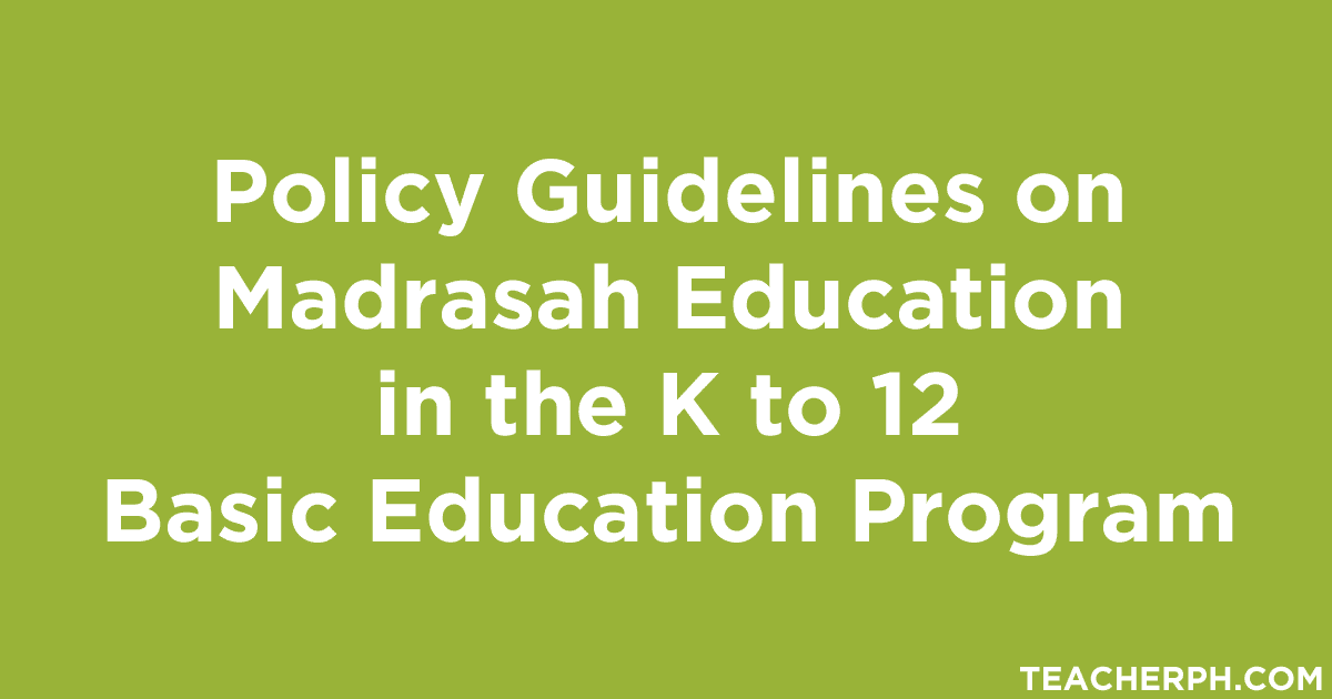 Policy Guidelines on Madrasah Education