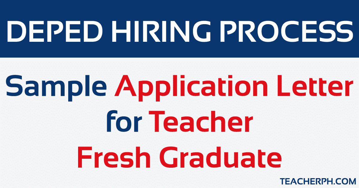 Sample Application Letter for Teacher Fresh Graduate