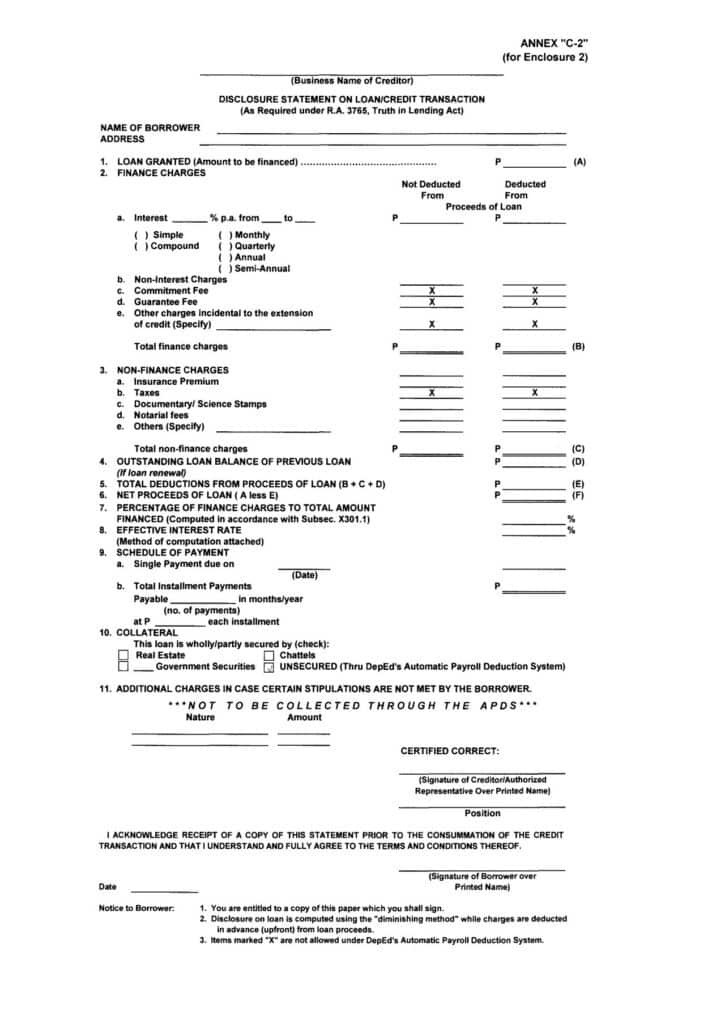 Automatic Payroll Deduction System (APDS) Program Disclosure Statement