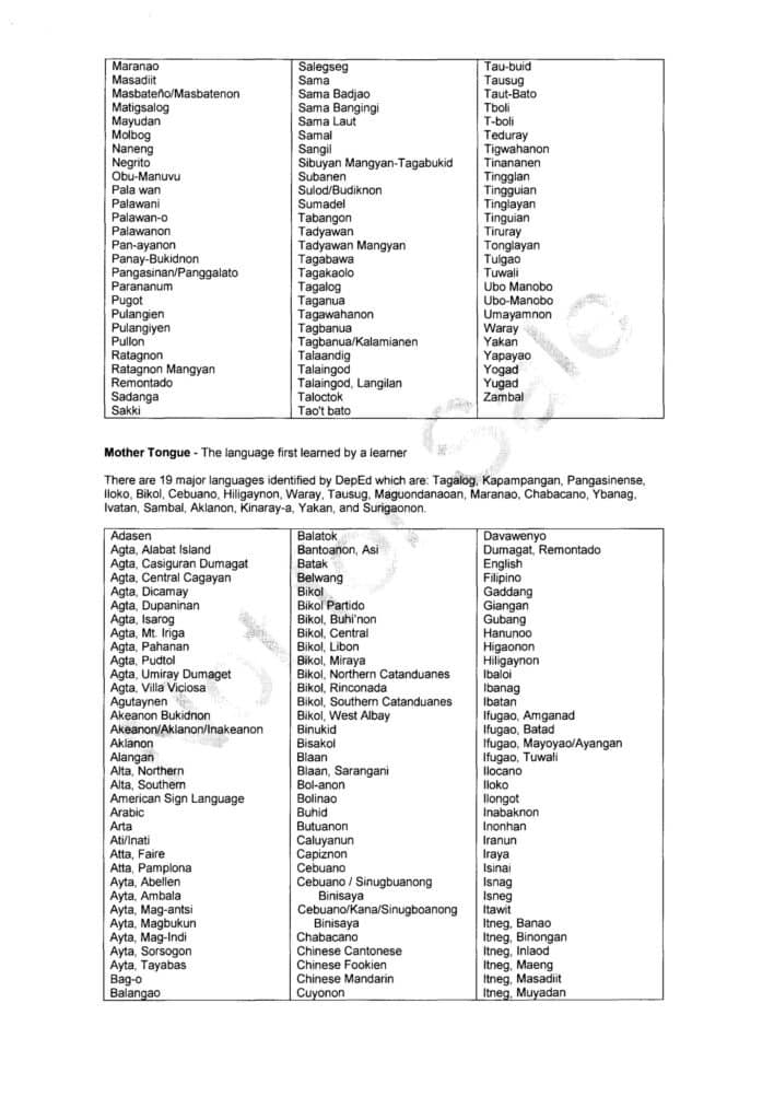 Basic Education Enrollment Form