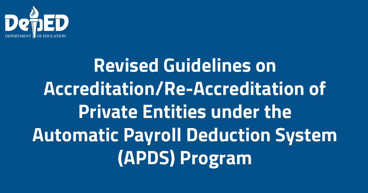 DepEd Automatic Payroll Deduction System (APDS) Program TeacherPH