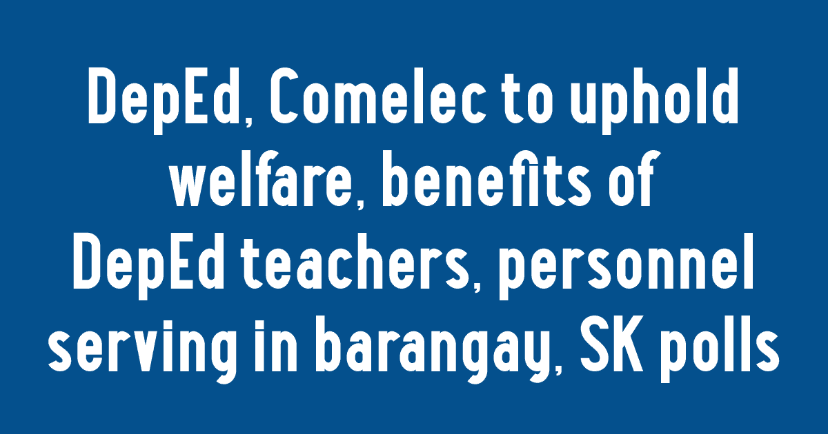 DepEd Teachers Barangay and SK Elections