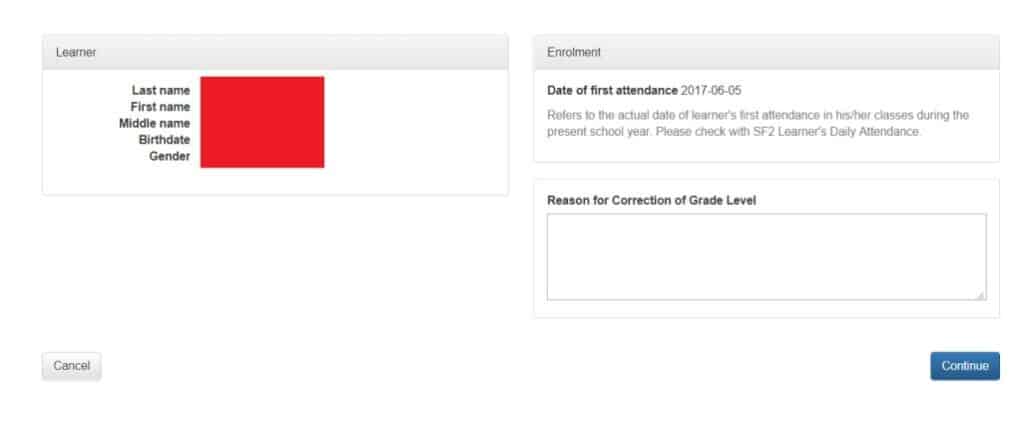 deped lis correction of grade level reason 7