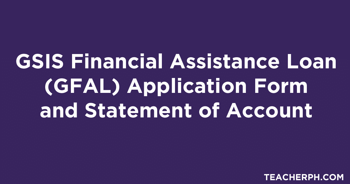 GSIS Financial Assistance Loan (GFAL) Application Form