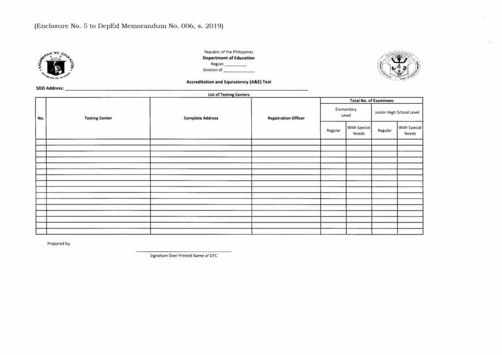 Accreditation and Equivalency (A&E) Test