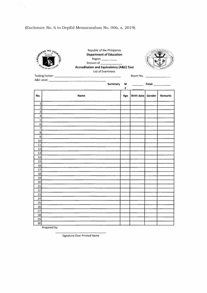 Accreditation and Equivalency (A&E) Test