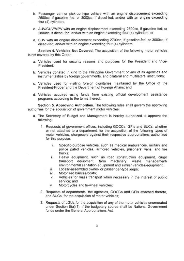 Rules on the Acquisition of Government Motor Vehicles