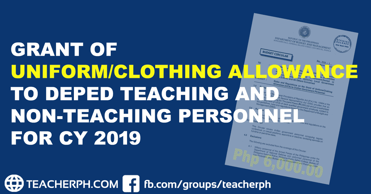 Grant of 2020 Uniform/Clothing Allowance to DepEd Teaching and Non