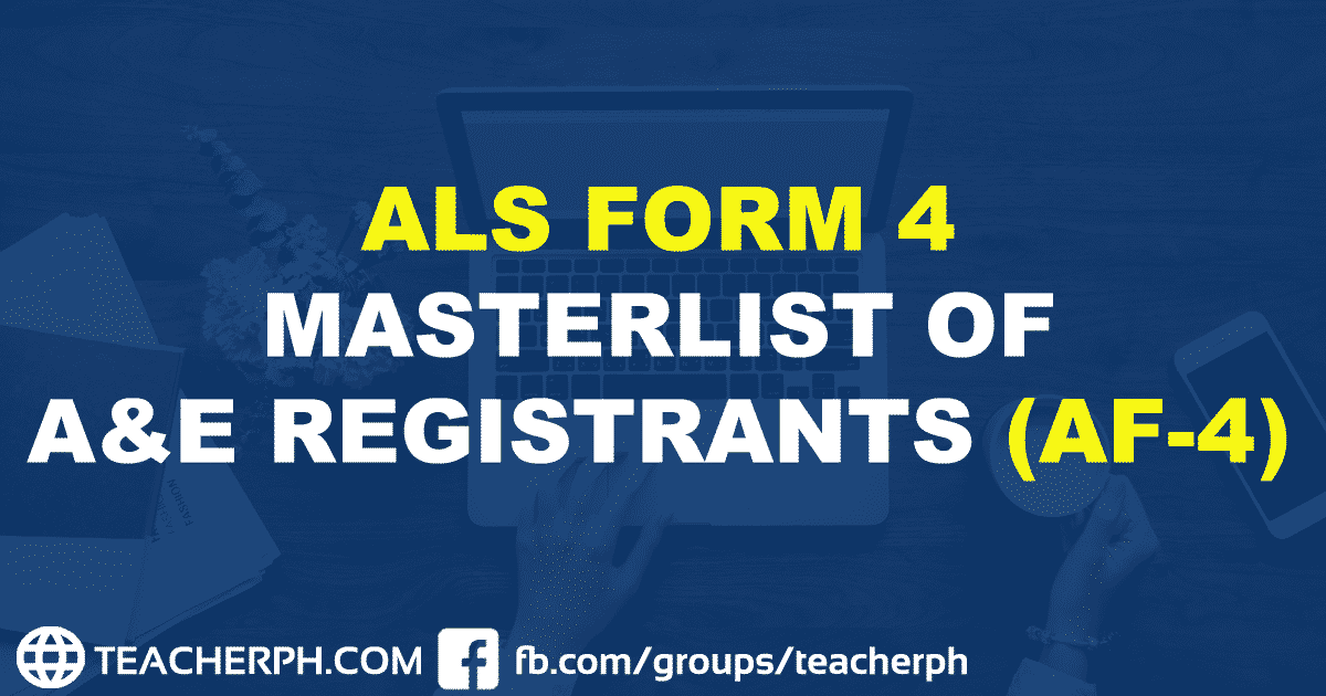 ALS FORM 4 MASTERLIST OF A&E REGISTRANTS (AF-4)